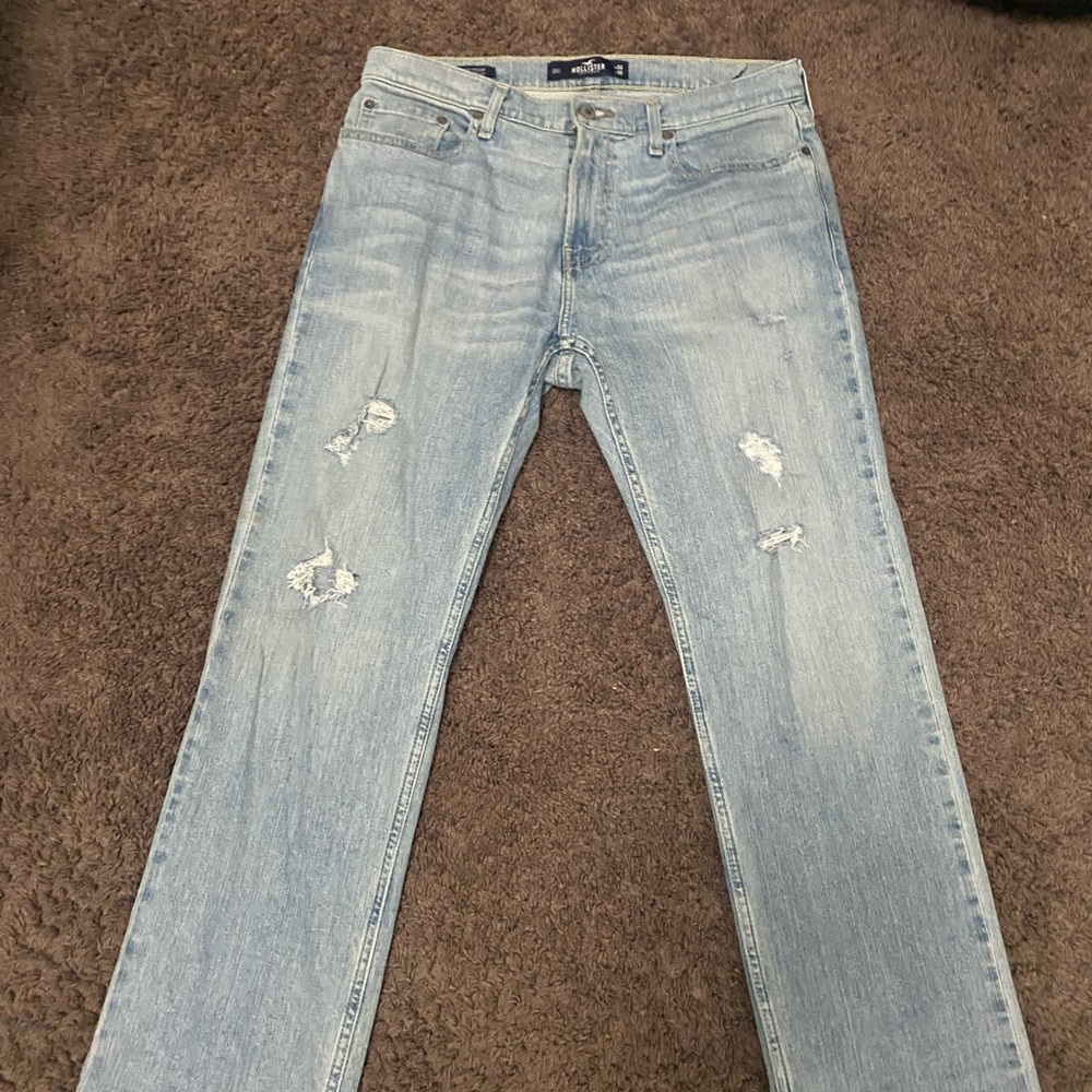 Classic straight light blue jeans